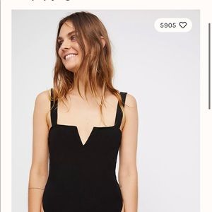 Free people Pippa V-Wire back bodysuit